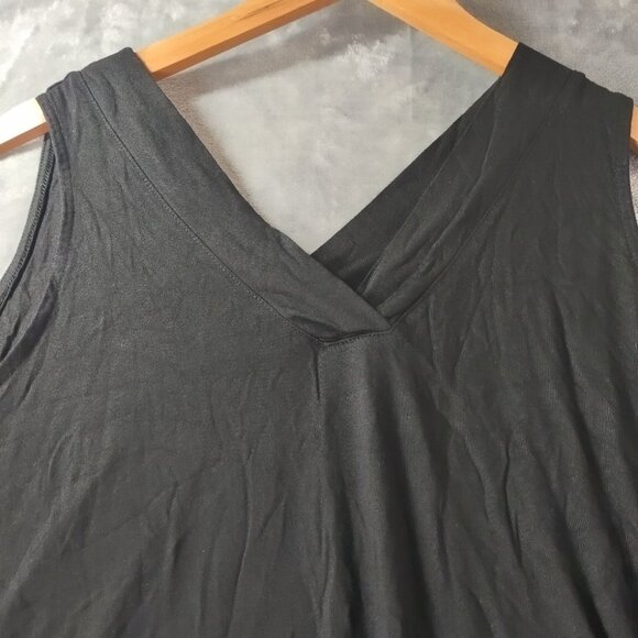 Banana Republic Women Black Sleeveless VNeck Wrap Tank Top Medium Modal Workwear - Picture 3 of 8